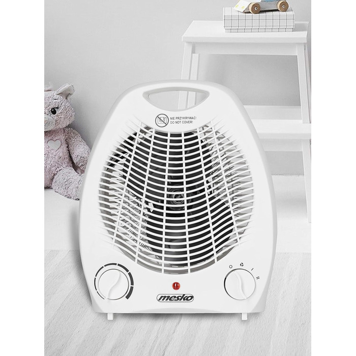 Тепловентилятор MESKO MS 7719 з 2 рівнями потужності 1000 Вт / 2000 Вт, охолодження повітря, подвійна функція, термостат, захист від перегріву, обігрівач для дому, ванної кімнати, кемпінгу, офісу