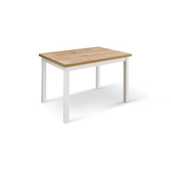 Розкладний стіл Tommaso, рустикальний дуб, оздоблений (білий каркас, 110 x 70 x 76,5) - id1957 110 x 70 x 76,5 Біла основа