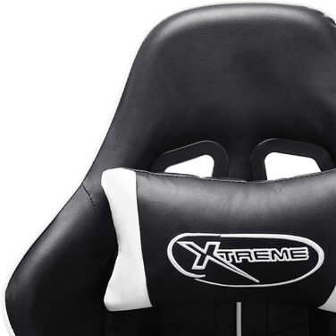 Ігрове крісло, офісне крісло, ігрове крісло, обертове крісло, письмове крісло, чорно-біла штучна шкіра