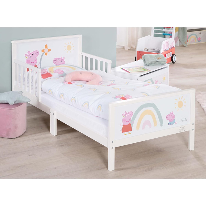 Ліжко roba з тематикою Свинка Пеппа, дитяче ліжко 70 x 140 см, включаючи постільну білизну, тематичне ліжко 70x140