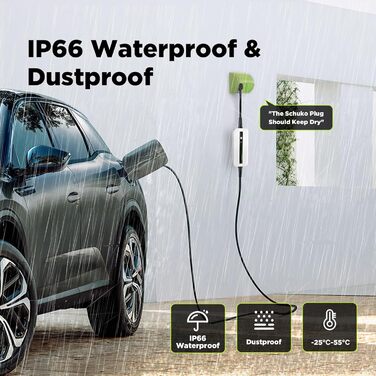 Зарядний пристрій Morec 8/10/13/16A Зарядний кабель для електромобілів Тип2 Стандарт ЄС Перемикаючий зарядний блок Schuko 2-контак
