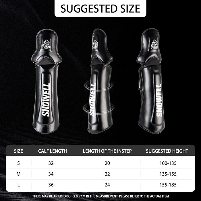 Щитки для гомілок для кікбоксингу синтетична шкіра, подвійна пінопластова підкладка, легкі та гнучкі, для муай-тай, ММА та бойових мистецтв без металевого кільця чорні