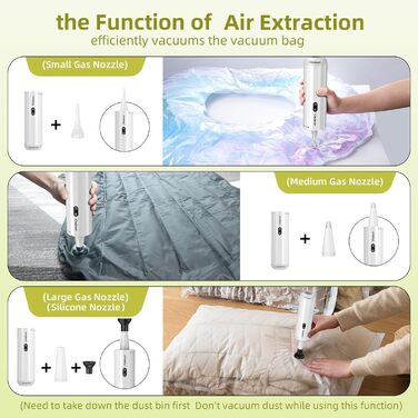 Ручний пилосос акумуляторний, 15000Pa Потужний акумуляторний ручний пилосос Високопотужний міні-пилосос 6 в 1 з повітродувкою/нагн