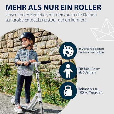 Самокат HUDORA Little BigWheel - безпечний алюмінієвий самокат для дітей від 3 років - регульований по висоті та складаний міський