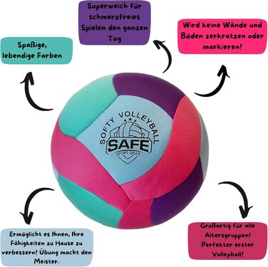 Суперм'який волейбольний м'яч для дітей та початківців, бірюзовий, безпечний