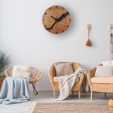 Настінний годинник Beflourish Сучасний настінний годинник без шуму дерева 30 см для офісу, вітальні, кухні, шкільної дитячої кімна