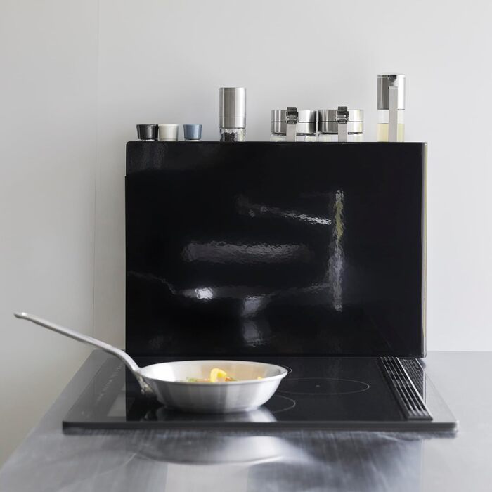 Розсувна підставка для спецій Yamazaki 6004 TOWER, чорна, сталь/поліпропілен, мінімалістичний дизайн, 12,5 x 5093 x 36,7 см (Д x Ш x В)