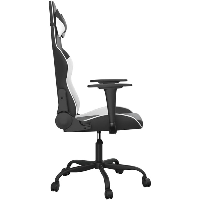 Ігрове крісло INLIFE чорно-біле зі штучної шкіри, Меблі, Крісла, Ігрові крісла, Біле, 16,1 кг, 3143646