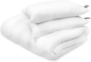 Подушки FAM Home 50x60, 2 шт., м&39яка мікрофібра - гіпоалергенна подушка 50x60 з оптимальною підтримкою шиї та голови - дихаюча, вологорегулююча, антибактеріальна внутрішня подушка, 2 шт., 50x60 см