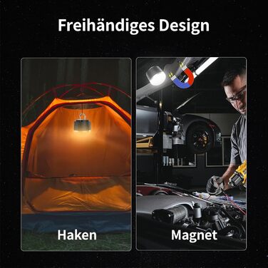 Акумуляторний світлодіодний ліхтар для кемпінгу, портативний ліхтар для намету 1000 люмен з 12 режимами RGB-освітлення, портативний зарядний пристрій, водонепроникний, міні-ліхтарик з магнітною основою для надзвичайних ситуацій, відключення електроенергії