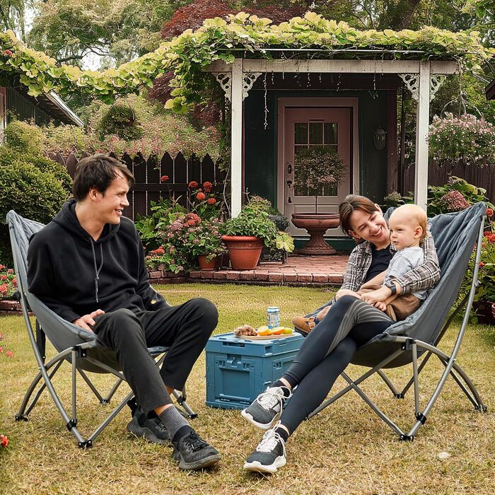 Розкішний складний кемпінговий стілець EVER ADVANCED, м&39який 6 см, вантажопідйомність 150 кг, невеликий розмір у упаковці, надзвичайно висока спинка, портативний складний стілець для кемпінгу, саду, балкону, пікніка, використання в приміщенні