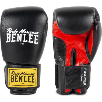 Боксерські рукавички BENLEE Fighter Leather 12 oz, чорні/червоні, одинарні