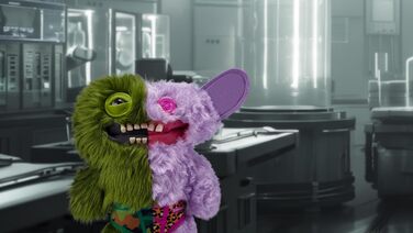 Мяка іграшка Fuggler Misfit Monsters 23 см, Серія 1 від ZURU (Граф Андеру Макгу та Грін Грін - зелений та ліловий з довгим кучерявим хутром)