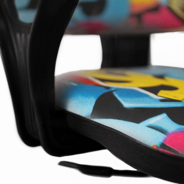 Дитяче письмове крісло з регульованою висотою - Ергономічне дитяче письмове крісло з 5 колесами, обертове дитяче крісло зі спинкою, різнокольорове з мотивом Bred Graf