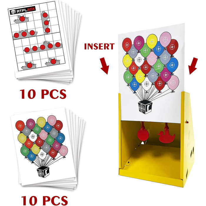 Пастка для мішеней ATFLBOX 17,8 x 22,9 см для пневматичної гвинтівки з 20 паперовими мішенями для тренувань зі стрільби з пневматичного пістолета, страйкболу та гвинтівки