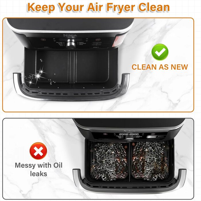 Аерофритюрниця Hivio Silicone Mold для фритюрниці Ninja Foodi Flexdrawer 10.4 л AF500DE, 3 шт. и багаторазової фритюрниці Аксесуари для Ninja Ninja AF500EU (чорний) чорний для Af500EU/AF500EUCP