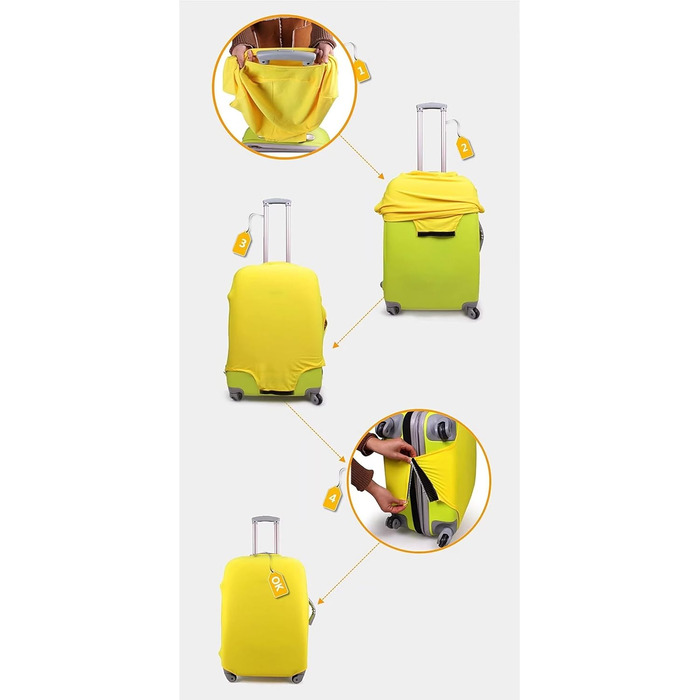 Захисні чохли для валіз з ручкою для перенесення та кишенями для документів (паспорт, штампи), розмір 85 см, 3