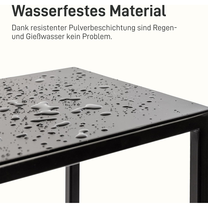 Підставка для квітів Natural Goods Berlin Металева підставка для квітів Чорна 50 см - Квадратна декоративна підставка для рослин - Стійка до погодних умов, стабільна та проста в догляді вулична підставка для квітів - Ідеально підходить як підставка для кв