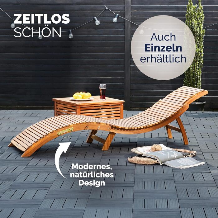 Складаний шезлонг Casaria, комплект з 2 шт. , дерев&39яний, сертифікований FSC, вантажопідйомність 320 кг, 190x60 см, ручка для перенесення, функція валізи, садовий, балкон, тераса, садовий шезлонг, складний шезлонг, акація