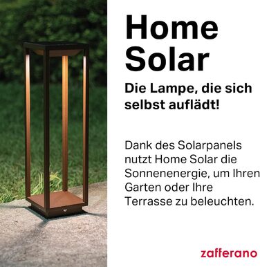 Сонячний торшер Zafferano Home Solar, бездротова підлогова лампа з сонячною панеллю та датчиком руху для вулиці, диммер, 3000 K, висота 50 см, темно-сірий