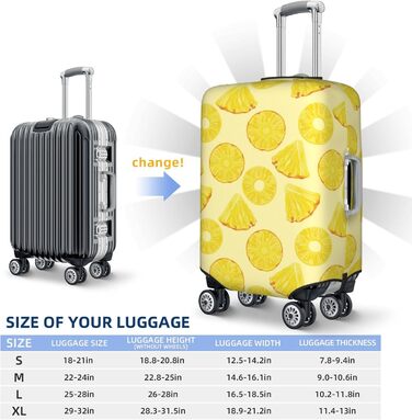 Чохол на валізу Ананас, м'який, чорний, маленький