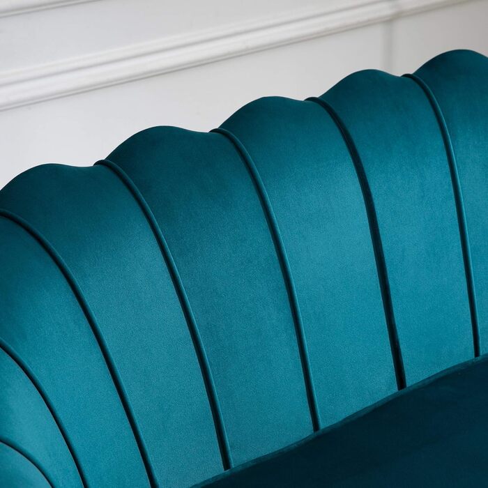 Місний диван HOMCOM з підлокітниками, спинка у формі пелюстки, товста оббивка, сучасний м&39який диван з оксамитовим виглядом, металеві ніжки для вітальні, 130 x 77 x 77 см, темно-зелений, 2-