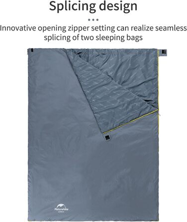 Міні-спальний мішок Naturehike Ultralight, малий, 680/760 г, 3 сезони, 190x75/205x85 см, для піших прогулянок, походів, кемпінгу при температурі приблизно 15C, синій-XL