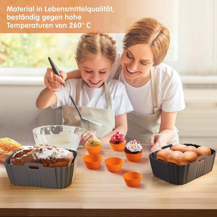 Силіконова форма для аксесуарів для фритюрниці 18 шт. Силіконова вставка Аксесуари для фритюрниці Dual Zone Airfryer Багаторазова мультипіч Силіконова форма, квадратні вкладиші для фритюрниці без BPA