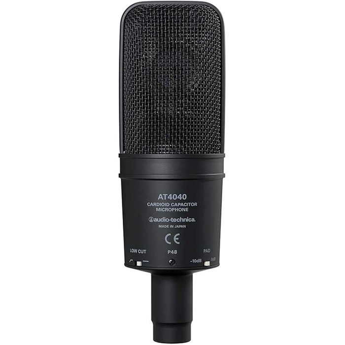 Студійний конденсаторний мікрофон Audio-Technica AT4040 з великою діафрагмою та тримачем-павуком, чорний