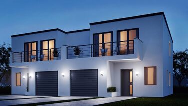 Вуличний настінний світильник Steinel L 585 S, білий, датчик руху 180, макс. радіус дії 10 м, класичний, корпус з видутого скла ручної роботи, білий - без лампочки, білий - без лампочки, одинарний