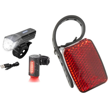Комплект освітлення для велосипеда FISCHER TWIN Bundle (30/15 Люкс, USB-акумулятор, StVZO, IP44)