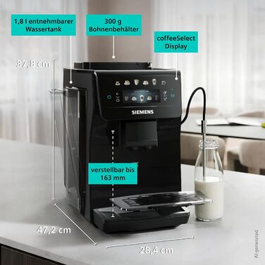 Кавомашина Siemens EQ600 iAroma TP601E09, чорна, понад 40 напоїв