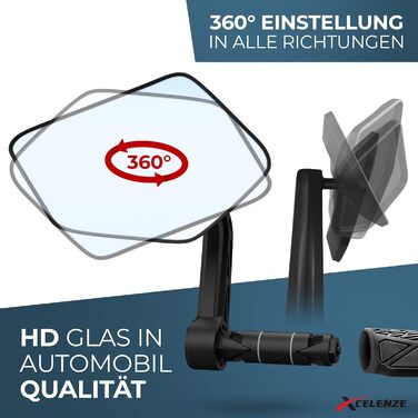 Велосипедне дзеркало з надзвичайно великою відбивною поверхнею ударостійке справжнє скло дзеркало на кермо велосипеда для електровелосипедів дзеркало заднього виду для електровелосипедів, складне (лівий правий кінець керма)