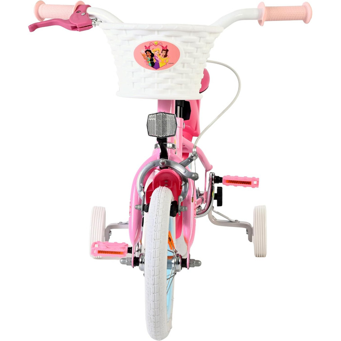Дитячий велосипед Volare Disney Princess 12 дюймів рожевий з додатковими колесами та кошиком