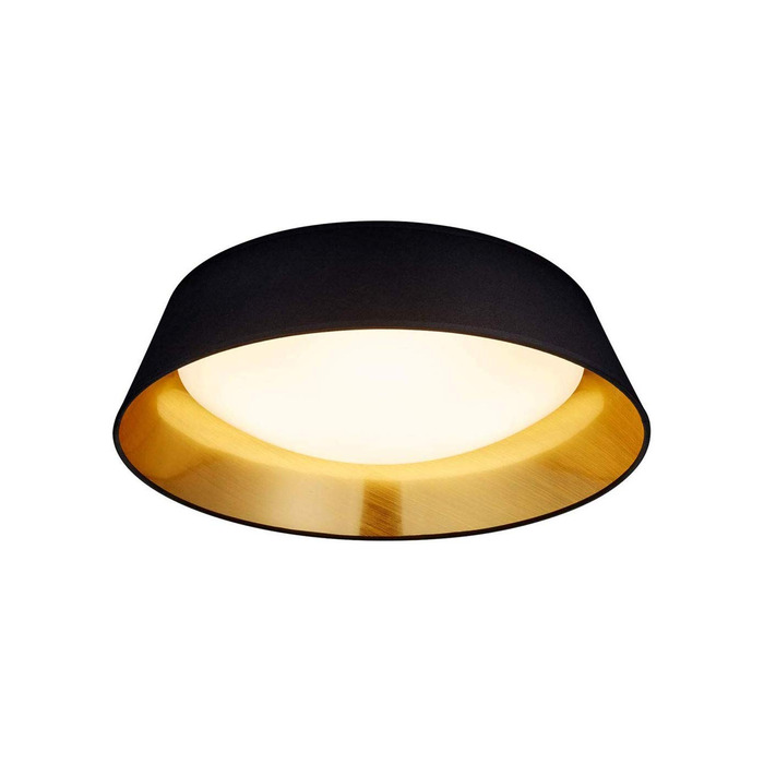 Стельовий LED-світильник Reality Ponts R62871879, білий акрил, тканинний плафон чорний/золотий, 18 Вт, діаметр 35,5 см, чорний/золотий