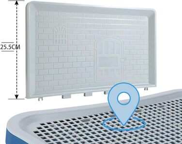 Туалет для цуценят, сітчастий туалет та килимок для дресирування зі стійками для собак-псів, виготовлені з міцного поліпропілену для дресирування, чорного кольору