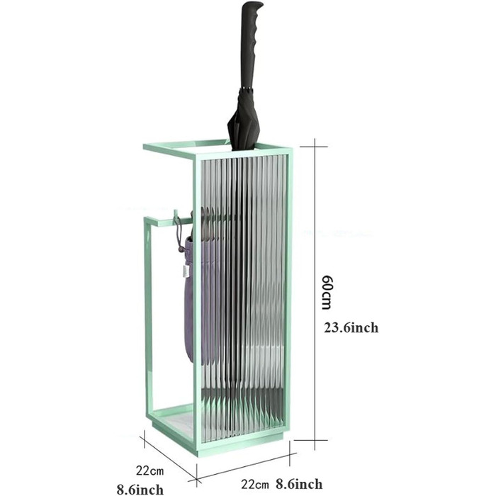 Підставка для парасольок для передпокою, розкішна підставка для парасольок, тримач для парасольки, сучасне окремо стояче відро для зберігання парасольок з гачком, зберігання парасольок для вхідної зони, прикраса для дому, зберігання парасольок для зберіга