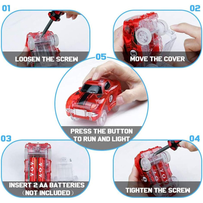 Іграшка Fajiabao Car Racing Track для 3-річних хлопчиків - 240 деталей Гнучка гоночна траса з 2 світловими автомобілями Іграшкова