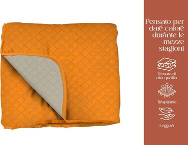 Покривало для французького ліжка, весна/літо, легке стьобане покривало для французького ліжка, двоколірне та двостороннє, легке, елегантне, помаранчеве/сіро-коричневе