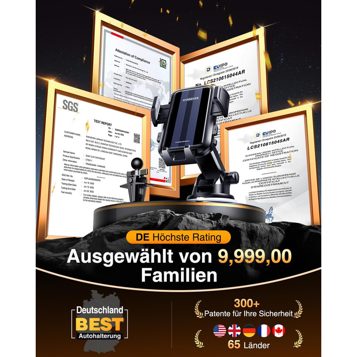 Справжній військовий клас Автомобільний тримач для мобільних телефонів Краща присоска і NEUST Ver. CTVK61 4 в 1 тримач для мобільн