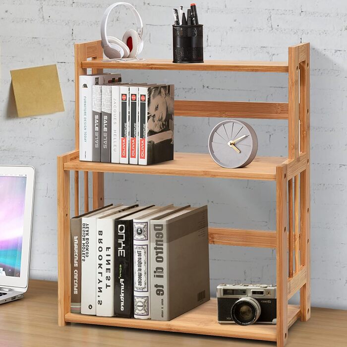 Бамбукова підставка для спецій GIANTEX, 3 яруси, кутовий органайзер для кухонних полиць, підставка для спецій з натурального дерева, кухонна підставка для спецій, стояча кухонна полиця, система кухонних полиць, органайзер для спецій, кухонний органайзер