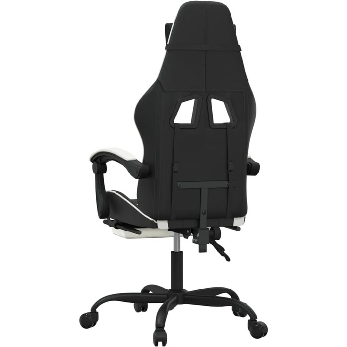 Ігрове крісло Gecheer Офісне крісло Ігрове крісло Геймерське крісло Обертове крісло з підставкою для ніг Обертове чорно-біле штучне шкіряне крісло