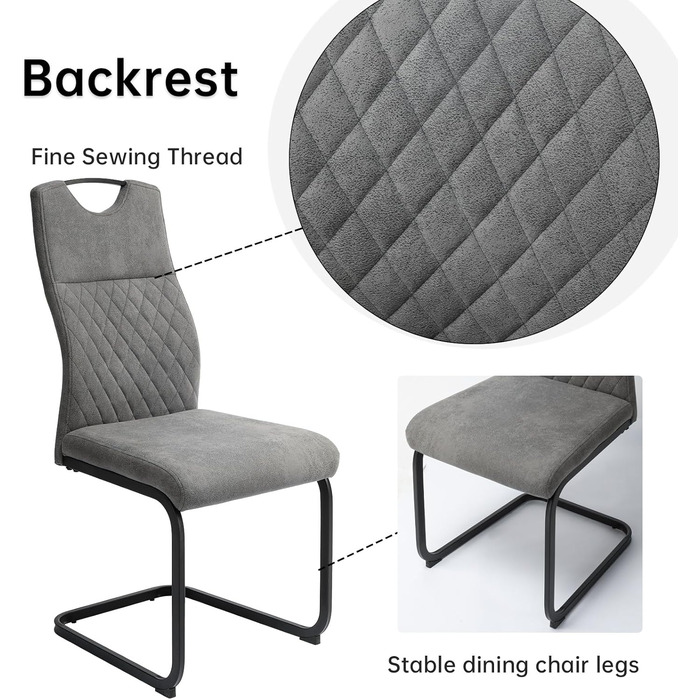 Обідні стільці JIEXI, комплект з 4 шт. , консольні стільці з високою спинкою, м&39які бічні стільці, стільці для вітальні, 150 кг (2 місця)