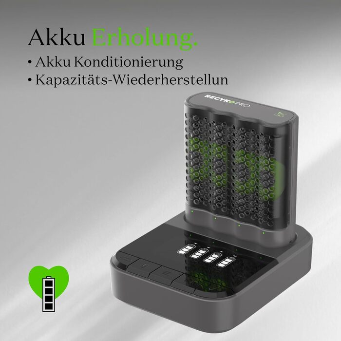 Зарядний пристрій GP RECYKO PRO USB P461, включаючи 4 батарейки RECYKO PRO AA 2000 мАг та USB-док-станцію, зарядний пристрій із док-станцією та 4 батарейками AA