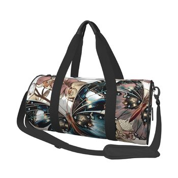 Дорожня сумка-циліндр з квітковим принтом, спортивна сумка для чоловіків та жінок, сумка-мішок, спортивна дорожня сумка