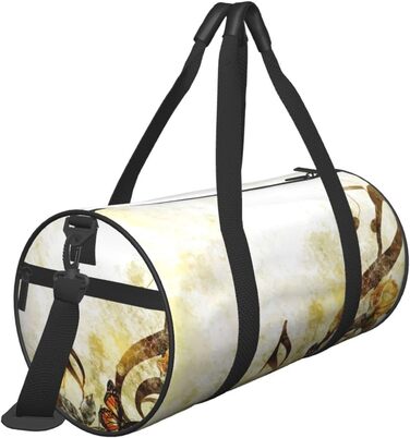 Дорожня сумка-циліндр Музична троянда, романтична спортивна сумка для чоловіків та жінок, сумка-мішок, спортивна сумка