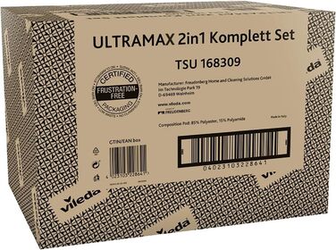 Повний комплект швабри для підлоги Vileda Ultramax 2в1 з ручкою чохол з мікрофібри та відро з потужним пресом