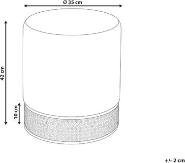 Пуф-стілець Beliani, оксамит, помаранчевий, однотонний, круглий, Ø 35 см, з плетінням Weiner, сучасний Янктон