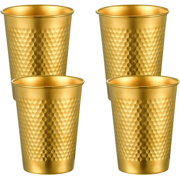 Набір з 4 шт. абельованих кавових кухлів з нержавіючої сталі, металевих склянок для пиття, стаканчиків для молока, посуду для кемпінгу та подорожей, портативних металевих стаканчиків