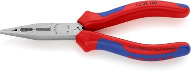 Плоскогубці Knipex чорні атраментовані, з багатокомпонентними ручками 160 мм (SB card/blister) 13 02 160 SB